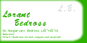 lorant bedross business card